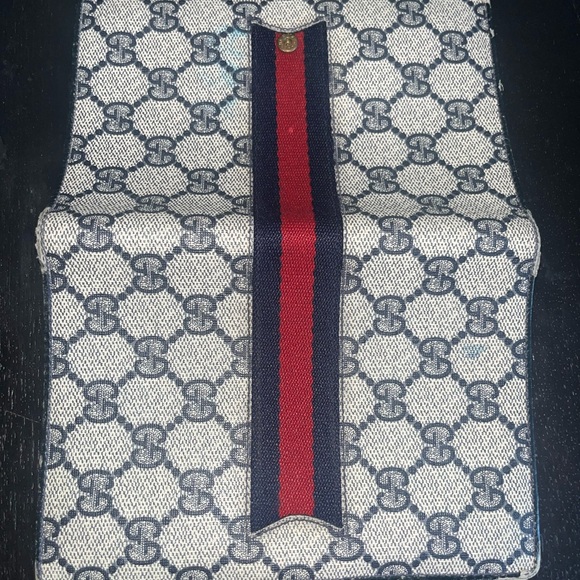 Gucci Other - Gucci Monogram Wallet with Red and Blue Stripe